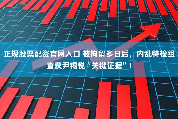 正规股票配资官网入口 被拘留多日后,内乱特检组查获尹锡悦“关键证据”!